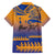 Personalised Hawaiki Nui Va'a French Polynesian Pattern Family Matching Puletasi and Hawaiian Shirt Sunset Color