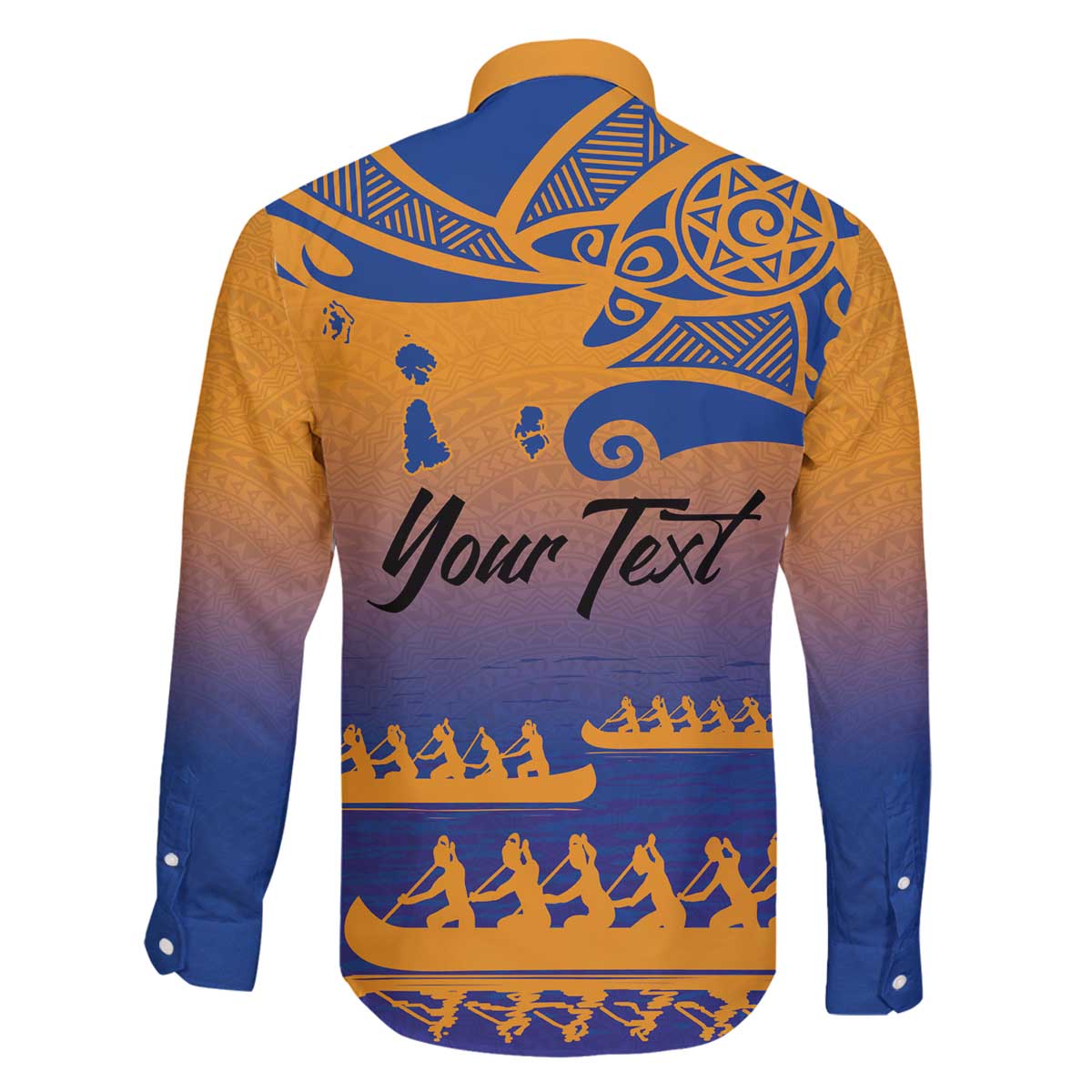 Personalised Hawaiki Nui Va'a French Polynesian Pattern Family Matching Puletasi and Hawaiian Shirt Sunset Color LT03 - Polynesian Pride