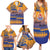 Personalised Hawaiki Nui Va'a French Polynesian Pattern Family Matching Summer Maxi Dress and Hawaiian Shirt Sunset Color