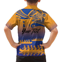 Personalised Hawaiki Nui Va'a French Polynesian Pattern Family Matching Tank Maxi Dress and Hawaiian Shirt Sunset Color LT03 - Polynesian Pride