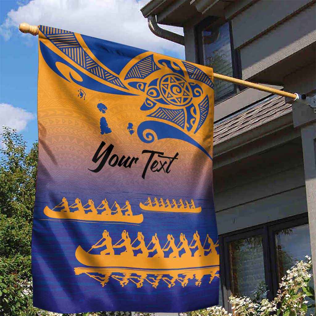 Personalised Hawaiki Nui Va'a French Polynesian Pattern Garden Flag Sunset Color LT03 - Polynesian Pride