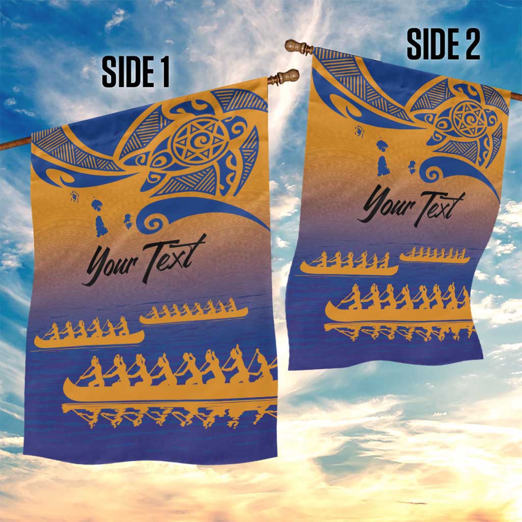 Personalised Hawaiki Nui Va'a French Polynesian Pattern Garden Flag Sunset Color LT03 - Polynesian Pride