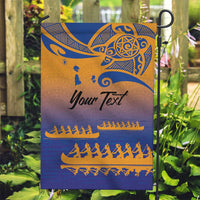 Personalised Hawaiki Nui Va'a French Polynesian Pattern Garden Flag Sunset Color LT03 Garden Flag Yellow - Polynesian Pride