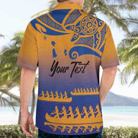 Personalised Hawaiki Nui Va'a French Polynesian Pattern Hawaiian Shirt Sunset Color LT03 - Polynesian Pride
