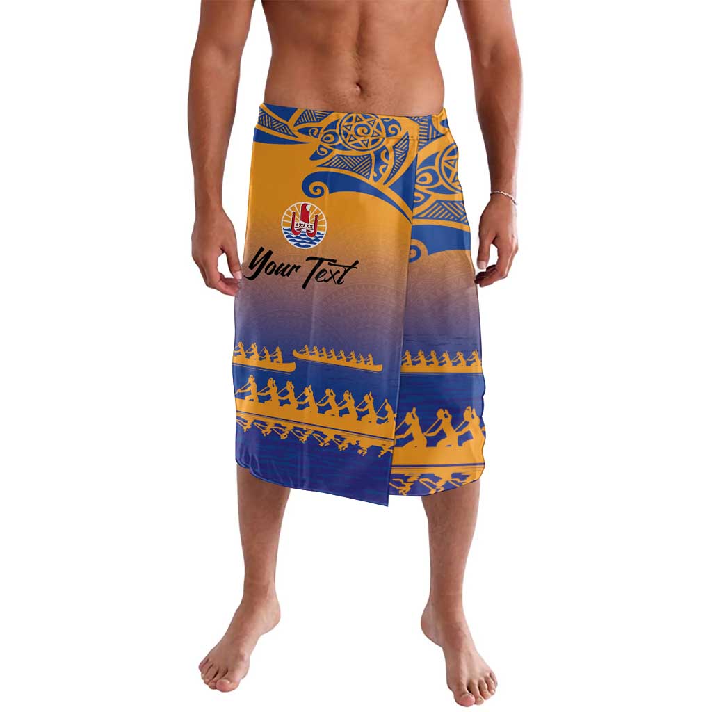 Personalised Hawaiki Nui Va'a French Polynesian Pattern Lavalava Sunset Color LT03 Yellow - Polynesian Pride