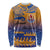 Personalised Hawaiki Nui Va'a French Polynesian Pattern Long Sleeve Shirt Sunset Color