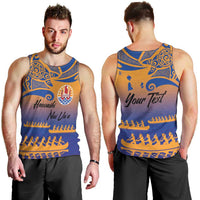 Personalised Hawaiki Nui Va'a French Polynesian Pattern Men Tank Top Sunset Color LT03 - Polynesian Pride