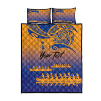 Personalised Hawaiki Nui Va'a French Polynesian Pattern Quilt Bed Set Sunset Color LT03 - Polynesian Pride