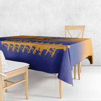 Personalised Hawaiki Nui Va'a French Polynesian Pattern Tablecloth Sunset Color LT03 - Polynesian Pride