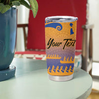 Personalised Hawaiki Nui Va'a French Polynesian Pattern Tumbler Cup Sunset Color LT03 - Polynesian Pride