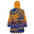 Personalised Hawaiki Nui Va'a French Polynesian Pattern Wearable Blanket Hoodie Sunset Color