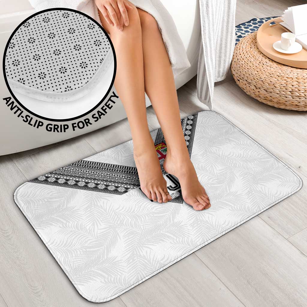 Rugby Fiji Bathroom Set Fijian Masi Tribal Sporty Style White Color - Polynesian Pride