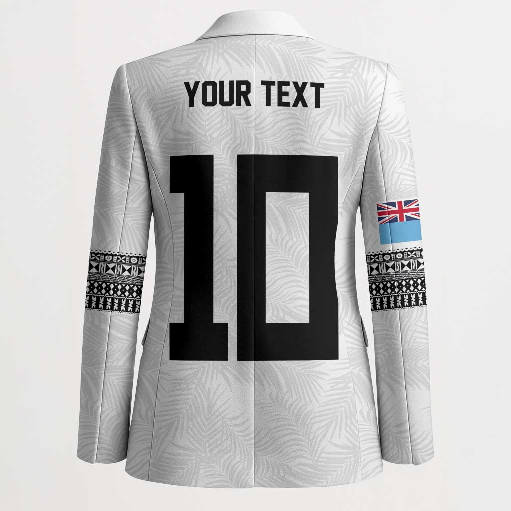 Custom Rugby Fiji Blazer Fijian Masi Tribal Sporty Style White Color - Polynesian Pride