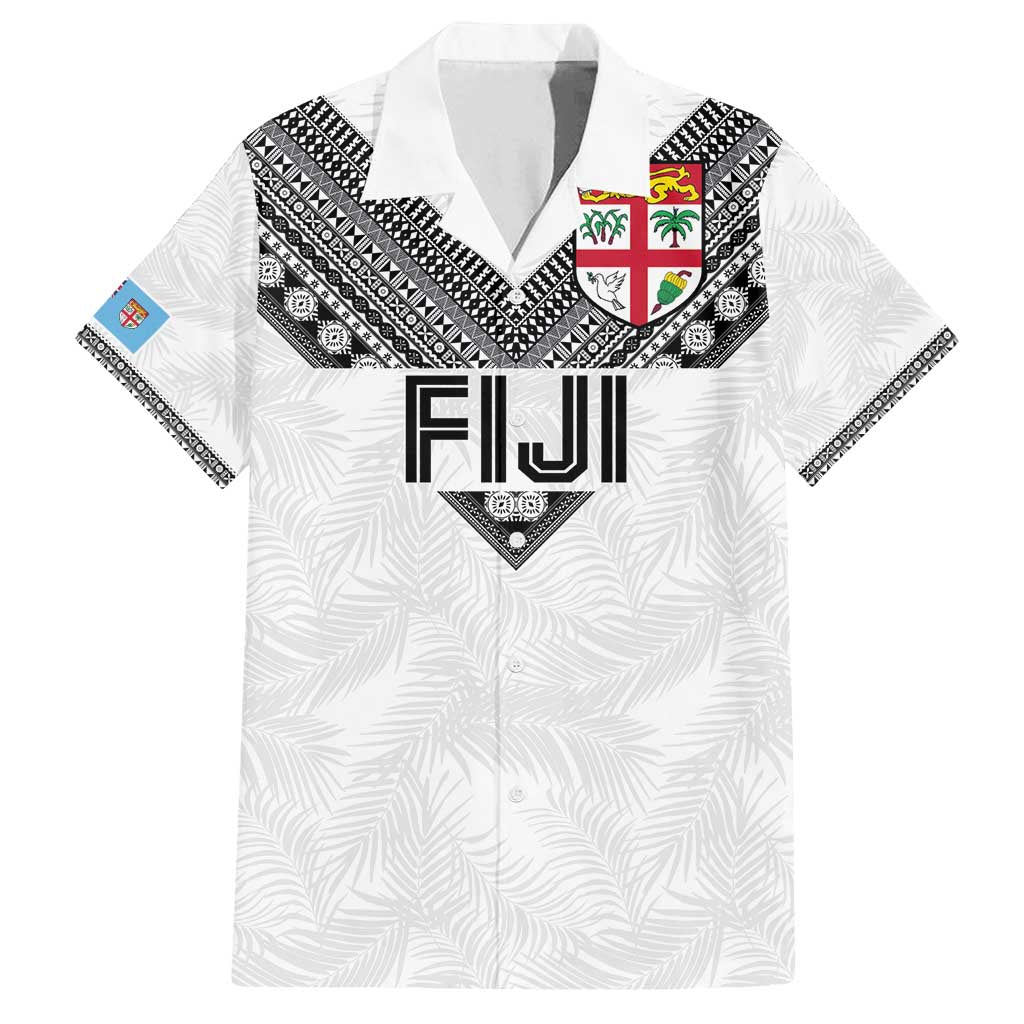 Custom Rugby Fiji Family Matching Long Sleeve Bodycon Dress and Hawaiian Shirt Fijian Masi Tribal Sporty Style White Color - Polynesian Pride