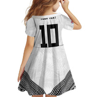 Custom Rugby Fiji Family Matching Tank Maxi Dress and Hawaiian Shirt Fijian Masi Tribal Sporty Style White Color - Polynesian Pride