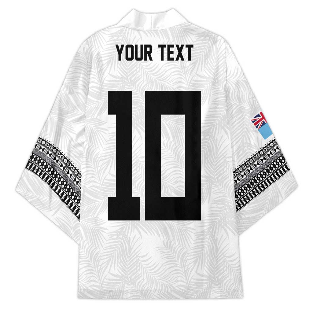 Custom Rugby Fiji Kimono Fijian Masi Tribal Sporty Style White Color - Polynesian Pride