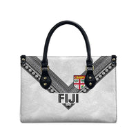 Rugby Fiji Leather Bag Fijian Masi Tribal Sporty Style White Color - Polynesian Pride