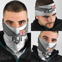 Rugby Fiji Neck Gaiter Fijian Masi Tribal Sporty Style White Color - Polynesian Pride