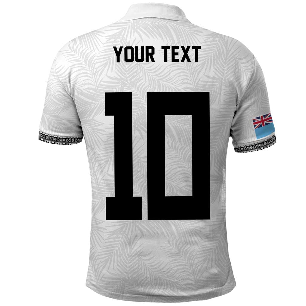 Custom Rugby Fiji Polo Shirt Fijian Masi Tribal Sporty Style White Color - Polynesian Pride
