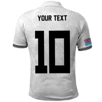 Custom Rugby Fiji Polo Shirt Fijian Masi Tribal Sporty Style White Color - Polynesian Pride