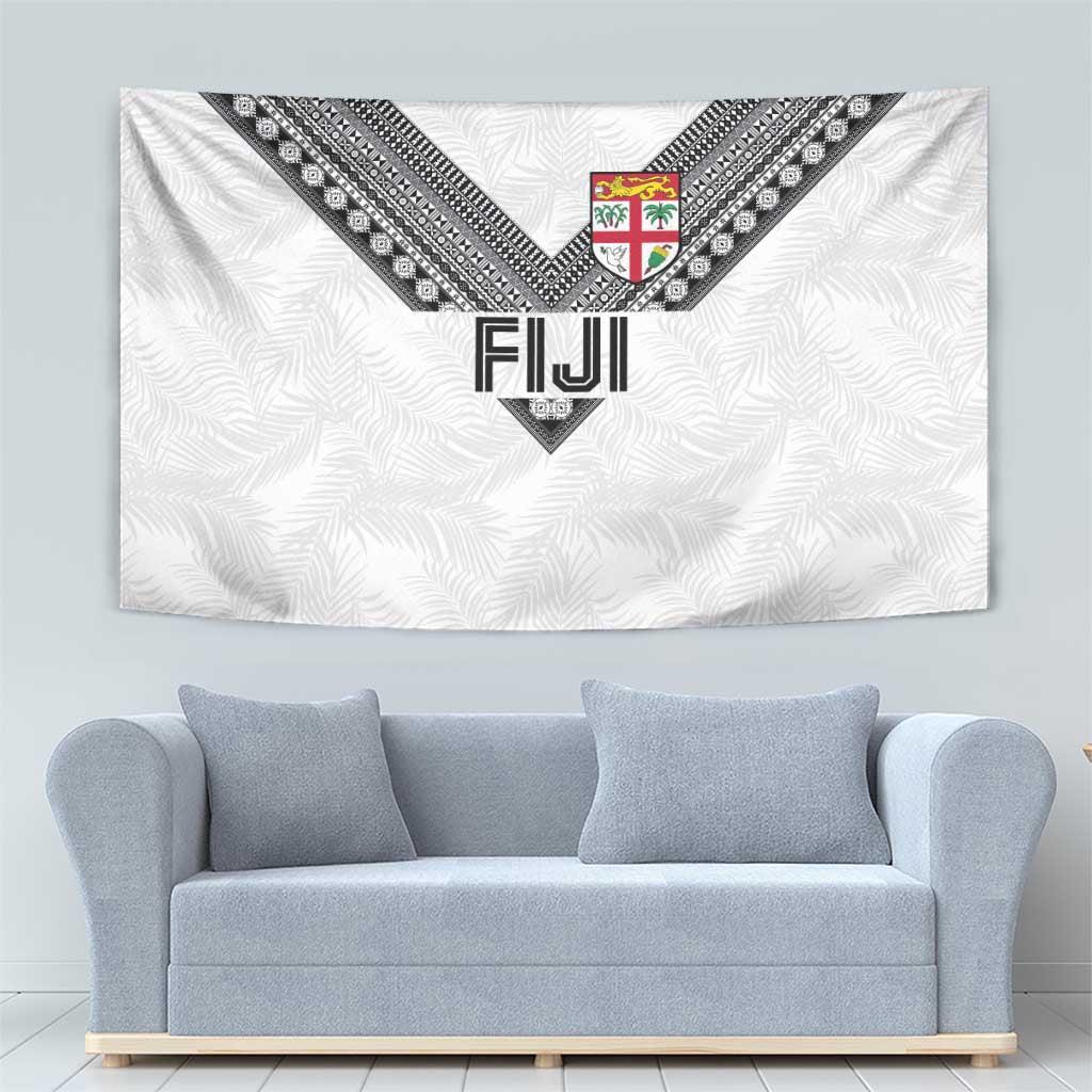 Rugby Fiji Tapestry Fijian Masi Tribal Sporty Style White Color - Polynesian Pride