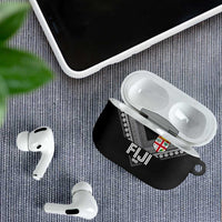 Rugby Fiji AirPods Case Fijian Masi Tribal Sporty Style Black Color - Polynesian Pride