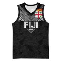 Custom Rugby Fiji Basketball Jersey Fijian Masi Tribal Sporty Style Black Color - Polynesian Pride