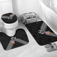 Rugby Fiji Bathroom Set Fijian Masi Tribal Sporty Style Black Color - Polynesian Pride