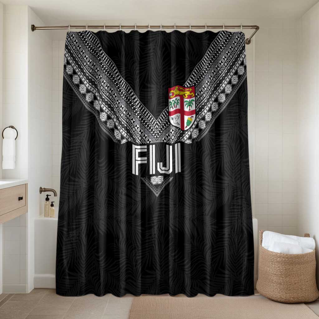 Rugby Fiji Bathroom Set Fijian Masi Tribal Sporty Style Black Color - Polynesian Pride