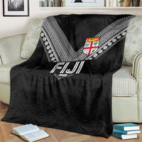 Rugby Fiji Blanket Fijian Masi Tribal Sporty Style Black Color - Polynesian Pride