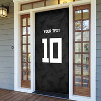Custom Rugby Fiji Door Cover Fijian Masi Tribal Sporty Style Black Color - Polynesian Pride