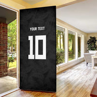 Custom Rugby Fiji Door Cover Fijian Masi Tribal Sporty Style Black Color - Polynesian Pride