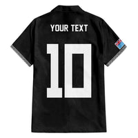 Custom Rugby Fiji Family Matching Summer Maxi Dress and Hawaiian Shirt Fijian Masi Tribal Sporty Style Black Color - Polynesian Pride