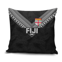 Rugby Fiji Pillow Cover Fijian Masi Tribal Sporty Style Black Color - Polynesian Pride
