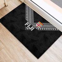 Rugby Fiji Rubber Doormat Fijian Masi Tribal Sporty Style Black Color - Polynesian Pride