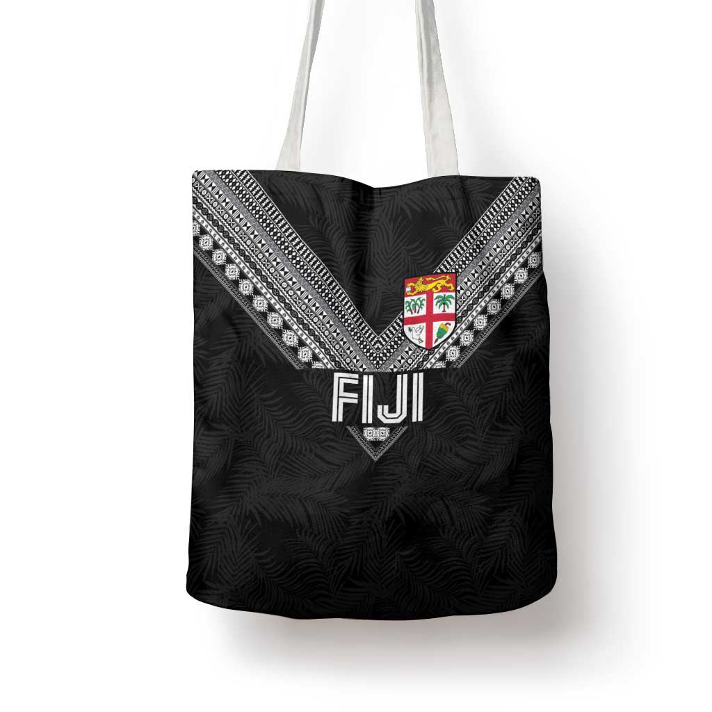 Rugby Fiji Tote Bag Fijian Masi Tribal Sporty Style Black Color - Polynesian Pride