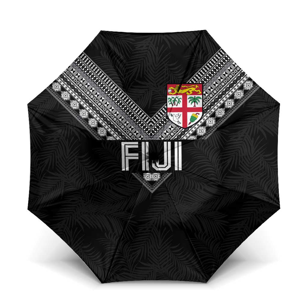Rugby Fiji Umbrella Fijian Masi Tribal Sporty Style Black Color - Polynesian Pride