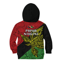 Papua New Guinea Southern Highlands Province Kid Hoodie PNG Birds Of Paradise Polynesian Arty Style LT03 - Polynesian Pride