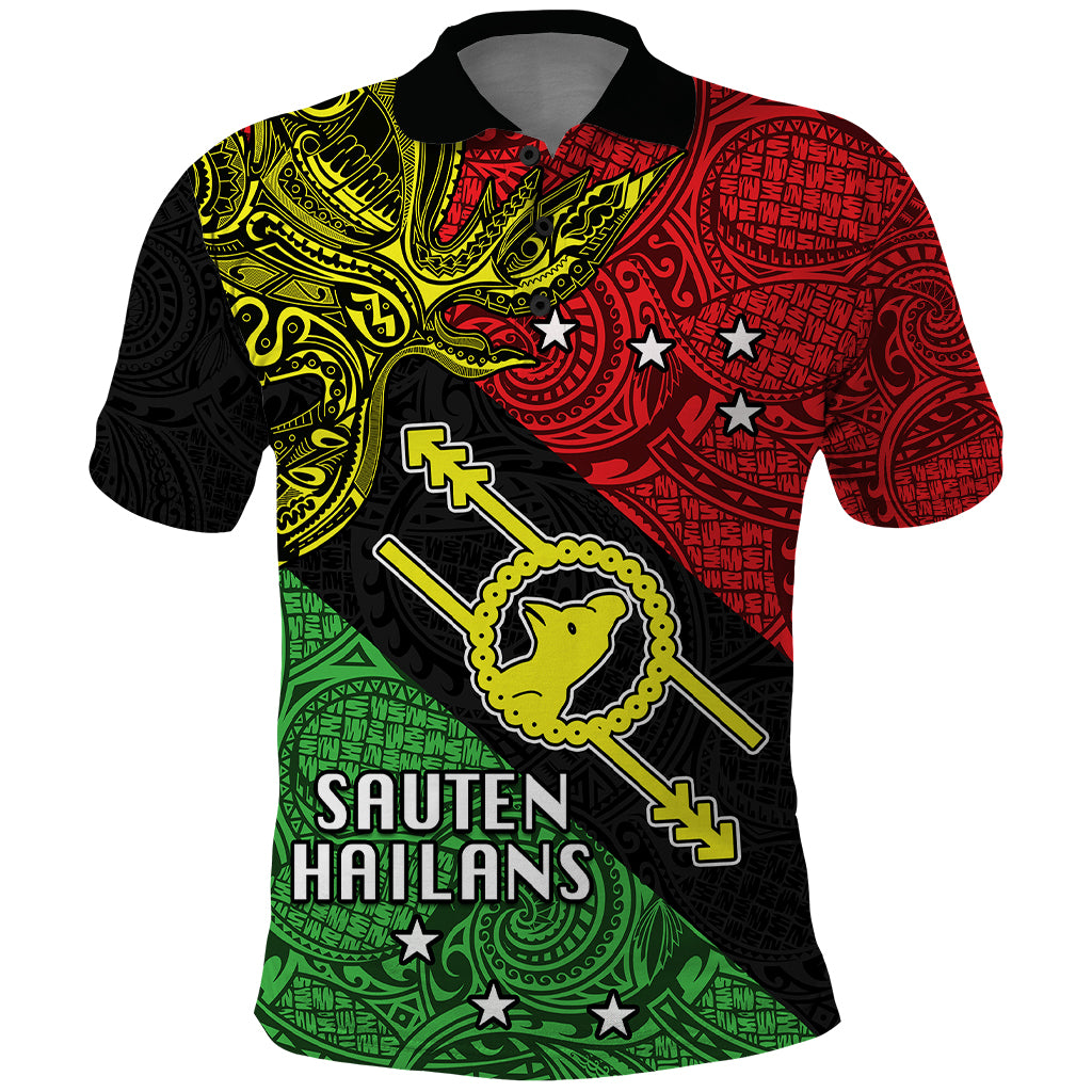 Personalised Papua New Guinea Southern Highlands Province Polo Shirt PNG Birds Of Paradise Polynesian Arty Style LT03 Black - Polynesian Pride