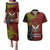 Papua New Guinea Western Province Couples Matching Puletasi Dress and Hawaiian Shirt PNG Birds Of Paradise Polynesian Arty Style LT03 Red - Polynesian Pride
