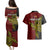 Personalised Papua New Guinea Western Province Couples Matching Puletasi Dress and Hawaiian Shirt PNG Birds Of Paradise Polynesian Arty Style LT03 - Polynesian Pride