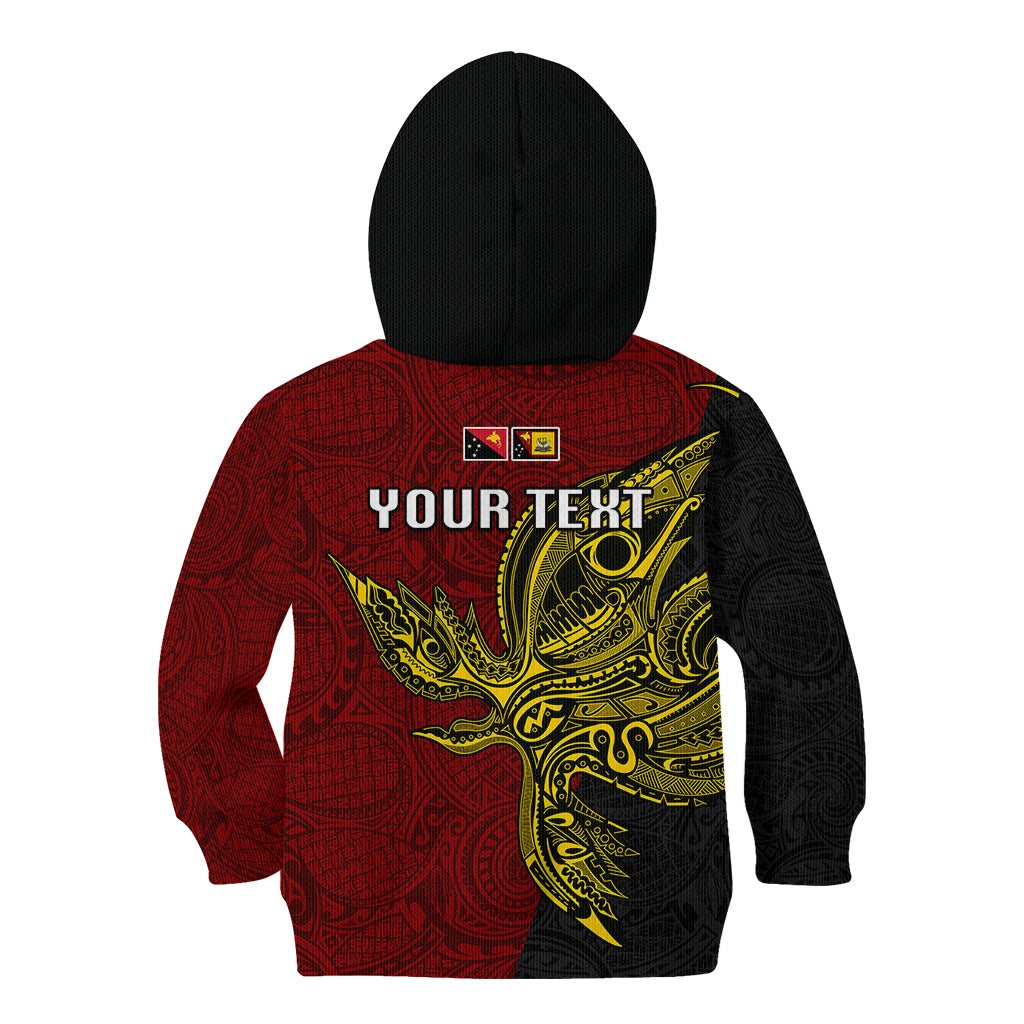 Personalised Papua New Guinea Western Province Kid Hoodie PNG Birds Of Paradise Polynesian Arty Style LT03 - Polynesian Pride