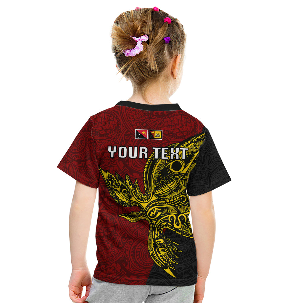 Personalised Papua New Guinea Western Province Kid T Shirt PNG Birds Of Paradise Polynesian Arty Style LT03 - Polynesian Pride