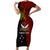 Personalised Papua New Guinea Western Province Short Sleeve Bodycon Dress PNG Birds Of Paradise Polynesian Arty Style LT03 Long Dress Red - Polynesian Pride