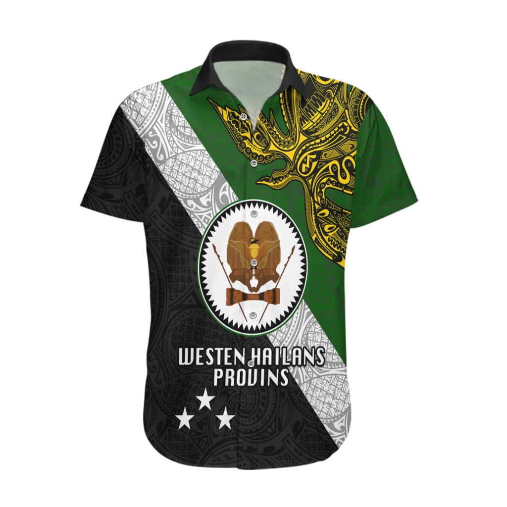 Papua New Guinea Western Highlands Province Hawaiian Shirt PNG Birds Of Paradise Polynesian Arty Style LT03 Green - Polynesian Pride