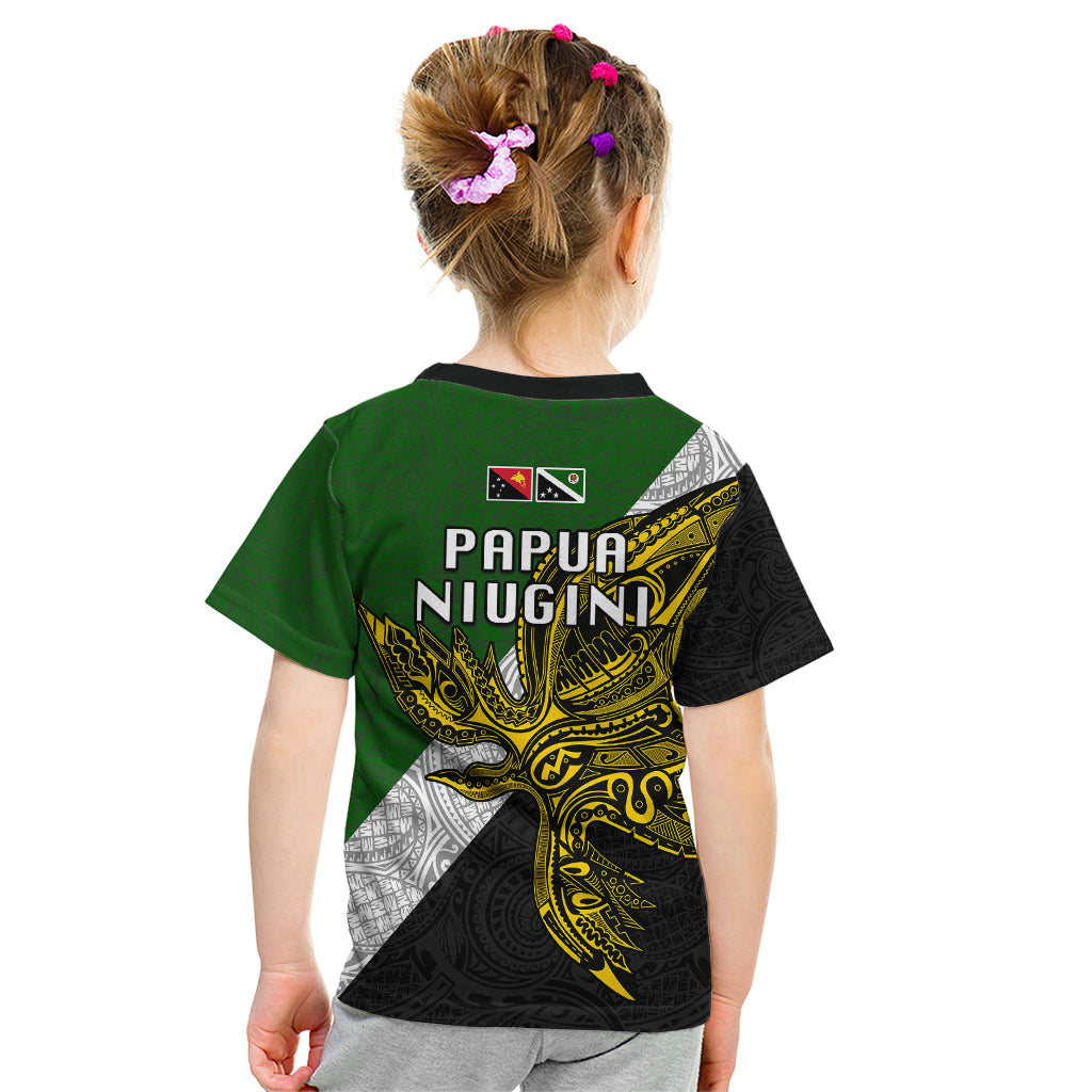 Papua New Guinea Western Highlands Province Kid T Shirt PNG Birds Of Paradise Polynesian Arty Style LT03 - Polynesian Pride