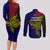 Papua New Guinea West New Britain Province Couples Matching Long Sleeve Bodycon Dress and Long Sleeve Button Shirts PNG Birds Of Paradise Polynesian Arty Style LT03 - Polynesian Pride