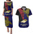 Papua New Guinea West New Britain Province Couples Matching Puletasi Dress and Hawaiian Shirt PNG Birds Of Paradise Polynesian Arty Style LT03 Blue - Polynesian Pride