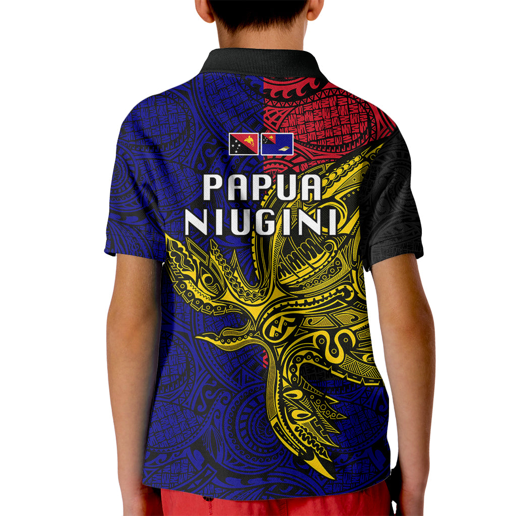 Papua New Guinea West New Britain Province Kid Polo Shirt PNG Birds Of Paradise Polynesian Arty Style LT03 - Polynesian Pride