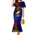 Papua New Guinea West New Britain Province Mermaid Dress PNG Birds Of Paradise Polynesian Arty Style LT03 Women Blue - Polynesian Pride